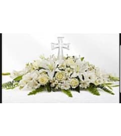 Eternal Cross Bouquet. An arrangement by Avenue Flowers and Gifts.