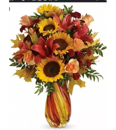 Autumnal Radiance. An arrangement by Avenue Flowers and Gifts.