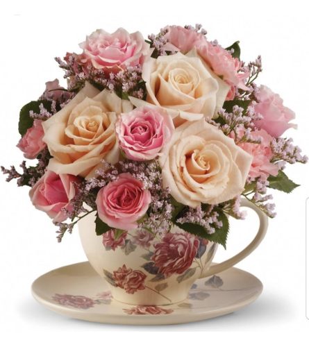 Victorian Pink Teacup. An arrangement by Avenue Flowers and Gifts.