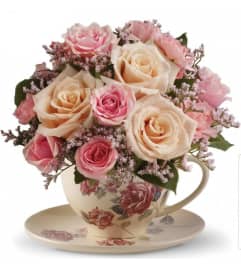 Victorian Pink Teacup. An arrangement by Avenue Flowers and Gifts. Victorian Pink Teacup. An arrangement by Avenue Flowers and Gifts.