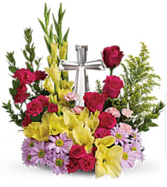 Crystal Cross Summer Garden. An arrangement by Avenue Flowers and Gifts.
