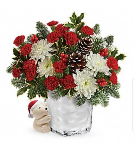 Polar Bear Warm hug. An arrangement by Avenue Flowers and Gifts.
