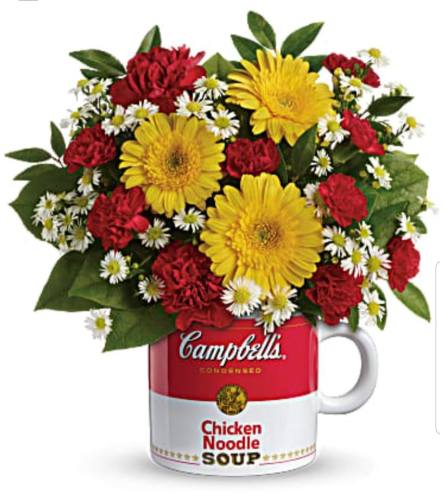 Campbell's Get Well Soon. An arrangement by Avenue Flowers and Gifts.