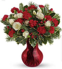 Christmas Gatherings. An arrangement by Avenue Flowers and Gifts.