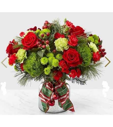 Vintage Christmas Wishes. An arrangement by Avenue Flowers and Gifts.
