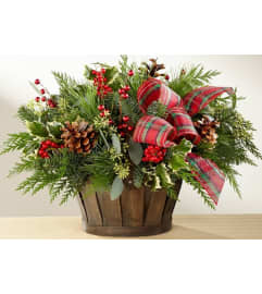 Cozy Holiday Basket. An arrangement by Avenue Flowers and Gifts.