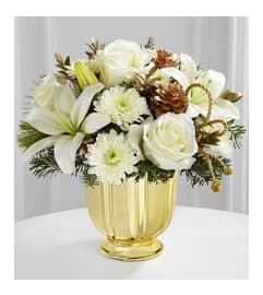 Holiday Gold Elegance. An arrangement by Avenue Flowers and Gifts.
