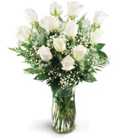 Dozen White Roses. An arrangement by Avenue Flowers and Gifts.