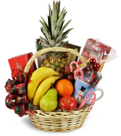 Bountiful Holiday Gift Basket. An arrangement by Avenue Flowers and Gifts.