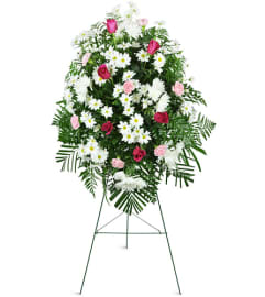 Fond Remembrance Standing Spray. An arrangement by Avenue Flowers and Gifts.