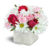 Vibrant Blooms™ - Standard. An arrangement by Avenue Flowers and Gifts. Hot pink roses are beautifully arranged with soft pink mini carnations and...