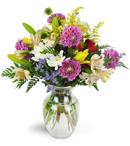 Best Buds Pastel Bouquet™. An arrangement by Avenue Flowers and Gifts. A fresh mix of lilies, spray roses, carnations, and dahlias will make any...