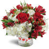 You're the One™ - Deluxe. An arrangement by Avenue Flowers and Gifts. White hydrangea and red Peruvian lilies are accented with waxflower, ribbon,...