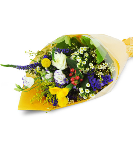 Florist’s Choice Small Wrapped Bouquet. An arrangement by Avenue Flowers and Gifts. Your hand-wrapped bouquet will include the florist's choice of...