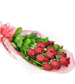 Perfect Wrapped Long-Stemmed Red Roses. An arrangement by Avenue Flowers and Gifts.