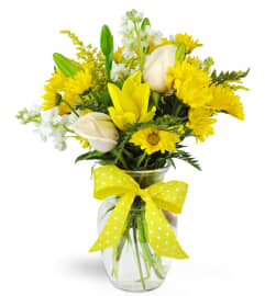 Smile a Mile Daisy Vase™. An arrangement by Avenue Flowers and Gifts.