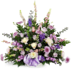 Love's Twilight Sympathy Basket™ - Standard. An arrangement by Avenue Flowers and Gifts. Larkspur, mums, and peonies are arranged with seasonal...