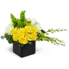 Sensational Smiles™ - Standard. An arrangement by Avenue Flowers and Gifts. Yellow roses, Dendrobium orchids, and more are arranged in a ceramic...