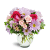 Sweet Surprise™ - Standard. An arrangement by Avenue Flowers and Gifts. Hot pink roses stand out among light pink and lavender daisies, spray...