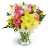 The Prettiest Picture - Premium. An arrangement by Avenue Flowers and Gifts. Gift them a delightful grouping of Asiatic lilies, pink spray roses,...