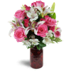 Classic Love Bouquet™ - Premium. An arrangement by Avenue Flowers and Gifts. Overflowing with pink roses, Stargazer lilies, Peruvian lilies, spray...