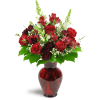 Rosy Rapture™ - Deluxe. An arrangement by Avenue Flowers and Gifts. Red roses, spray roses, and alstroemeria are arranged with white snapdragons...
