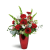 Colors of Love Vase™ - Standard. An arrangement by Avenue Flowers and Gifts. Red carnations, red mini Gerbera daisies, white tulips, and white...