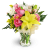 The Prettiest Picture - Deluxe. An arrangement by Avenue Flowers and Gifts. Gift them a delightful grouping of Asiatic lilies, pink spray roses,...